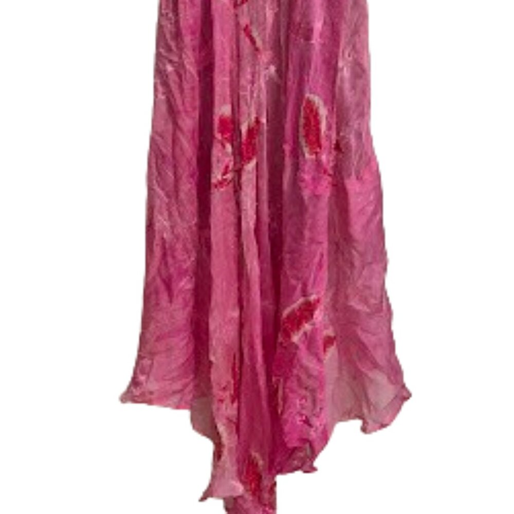 STUNNING Vintage Y2K Sue Wong Beaded Silk Floral Maxi Pink Dress RARE!!! Sz 8 - Picture 5 of 10